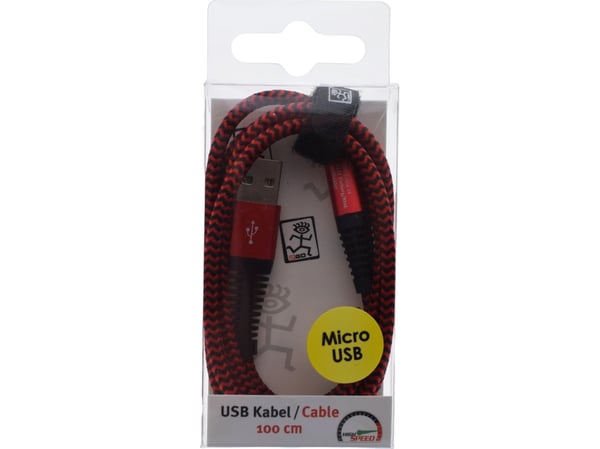 2GO 795945, 1 m, USB B, Micro-USB B, Röd