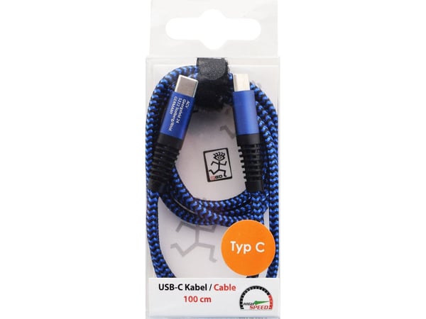 2GO 797194, 1 m, USB C, USB C, USB 3.2 Gen 1 (3.1 Gen 1), Sininen