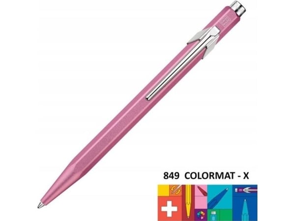 CARAN D'ACHE trykkblyant 849 Colormat-X, rosa strektykkelse: M, strekfarge: blå, sekskantet skaft - 1 stk (849.091)