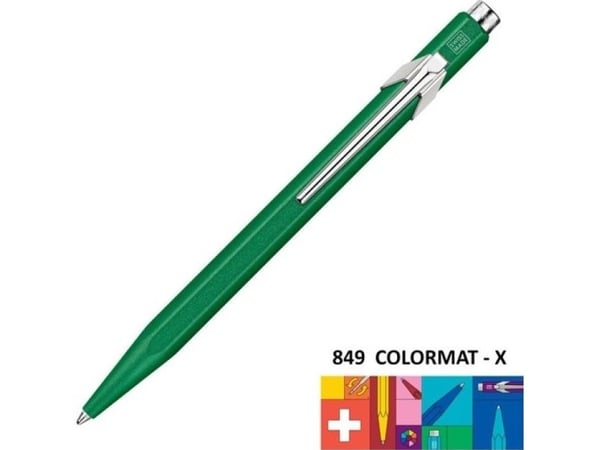 CARAN D'ACHE trykkfyllepenn 849 Colormat-X, grønn strektykkelse: M, blekkfarge: blå, sekskantet skaft - 1 stk (849.234)
