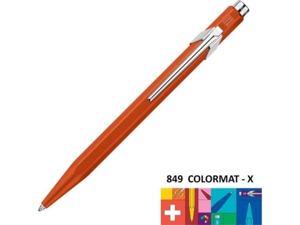 CARAN D'ACHE trykkblyant/kulepenn 849 Colormat-X, orange, strekbredde M, strekfarge blå, sekskantet skaft, 1 stk (849.276)