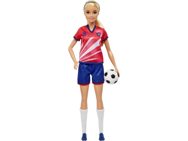Barbie fotballdukke rød HCN17 /6