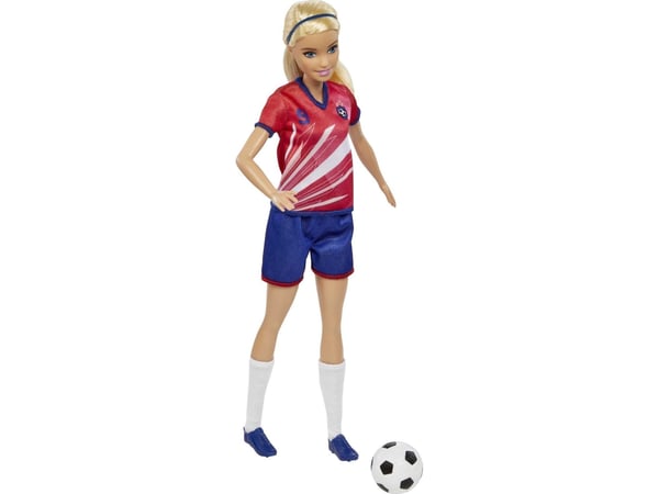 Barbie fotballdukke rød HCN17 /6