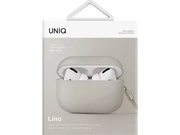 Uniq etui UNIQ Lino i silikon til Apple AirPods Pro 2 beige/ivory