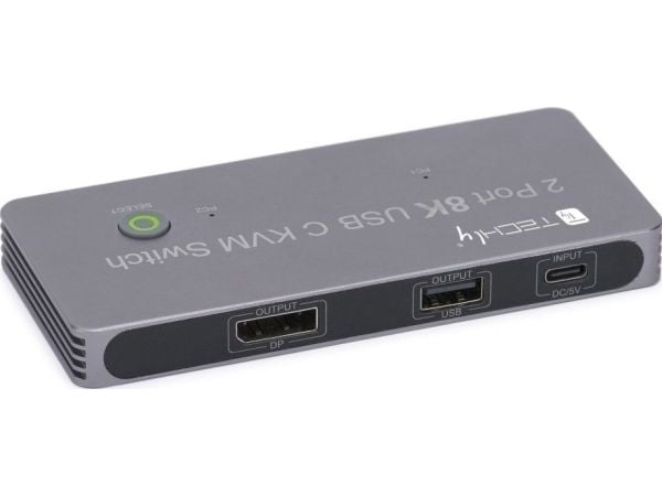 Techly TECHLY KVM USB-C Switch 8K DisplayPort 1.4 2xUSB-C 3xUSB 2.0 (365528) - 46280610