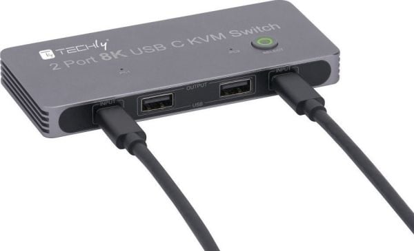 Techly TECHLY KVM USB-C Switch 8K DisplayPort 1.4 2xUSB-C 3xUSB 2.0 (365528) - 46280610