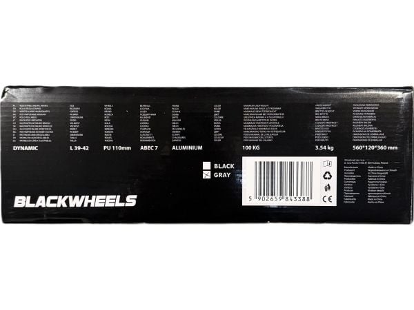 Blackwheels hastighetsjusterbare rulleskøyter Dynamisk grå størrelse 39-42