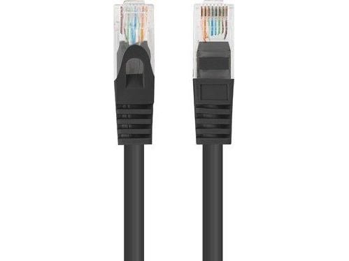 Lanberg - Koblingskabel - RJ-45 (hann) til RJ-45 (hann) - 4.8 mm - UTP - CAT 5/5e - uten hindringer, flertrådet - svart, RAL 9004