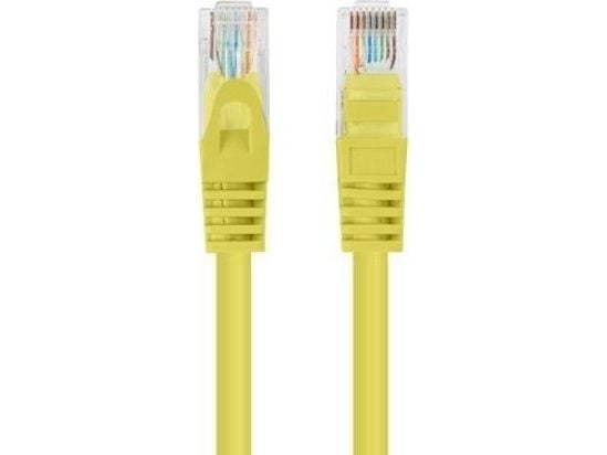 Lanberg - Koblingskabel - RJ-45 (hann) til RJ-45 (hann) - 4.8 mm - U/UTP, uskjermet - CAT 5/5e - formstøpt, uten hindringer, flertrådet - gul, RAL ...