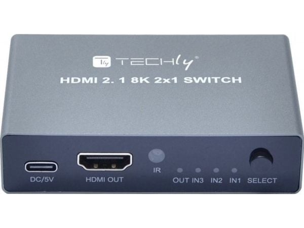 Techly IDATA HDMI-2138KT, HDMI, Grå, 60 Hz, 2 m, 480p, 576p, 1080p, 2160p, 4320p, 48 Gbit/s