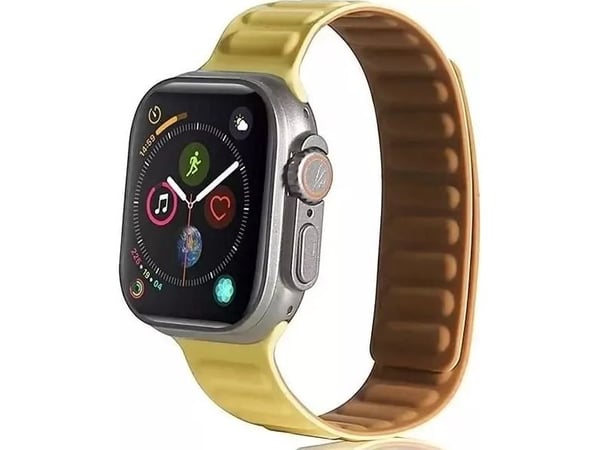Beline rem til Apple Watch Magnetic 42/44/45/49mm gul
