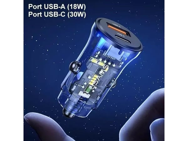 Usams Laturi USAMS C32 1xUSB+1xUSB-C 30W pikalataus sininen/sininen (US-CC164)