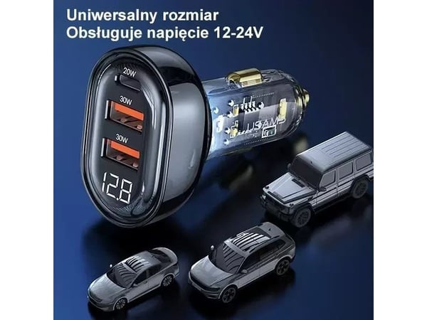 Usams Laturi USAMS 2xUSB+1xUSB-C 80W pikalataus sininen/sininen (US-CC159)