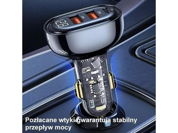 Usams Laturi USAMS 2xUSB+1xUSB-C 80W pikalataus sininen/sininen (US-CC159)