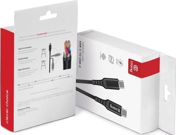 USB-C til USB-C-kabel 0,25 m svart (CRG-AL025USCC-BLK)