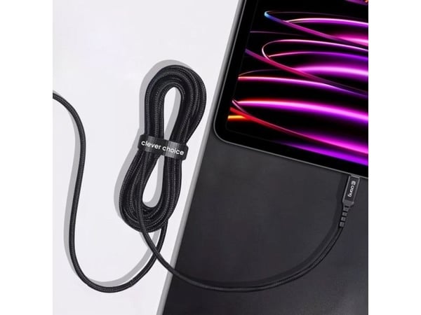 Crong Armor Link, 2 m, USB C, USB C, Svart