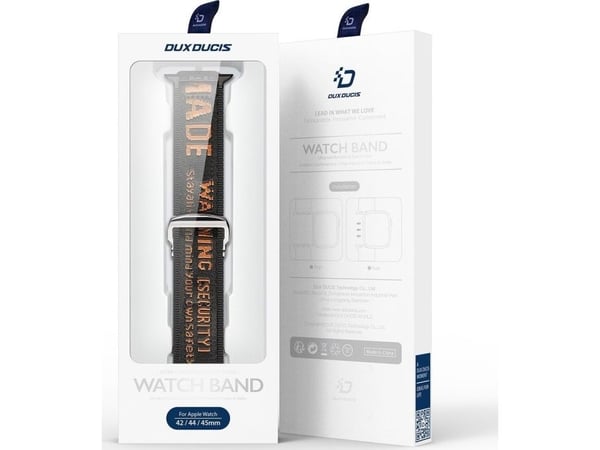 Dux Ducis Strap (Outdoor Version) rem för Apple Watch Ultra/SE/8/7/6/5/4/3/2/1 49/45/44/42 mm nylon svart/orange