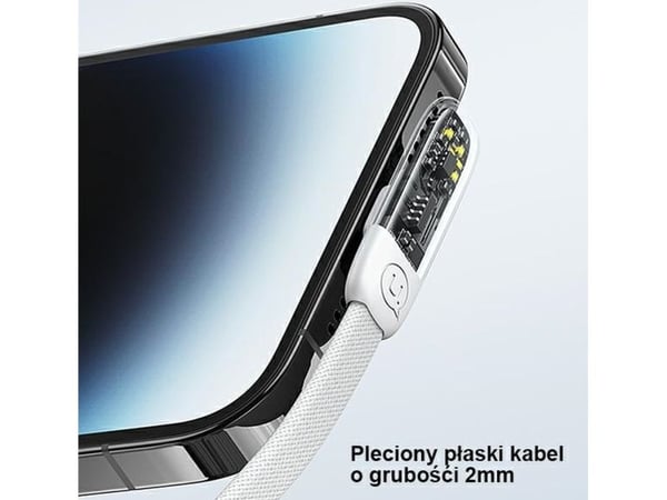 USAMS USB-C Lightning PD 20W hurtiglading Iceflake Series 1,2 m hvit SJ583USB02 (US-SJ583)