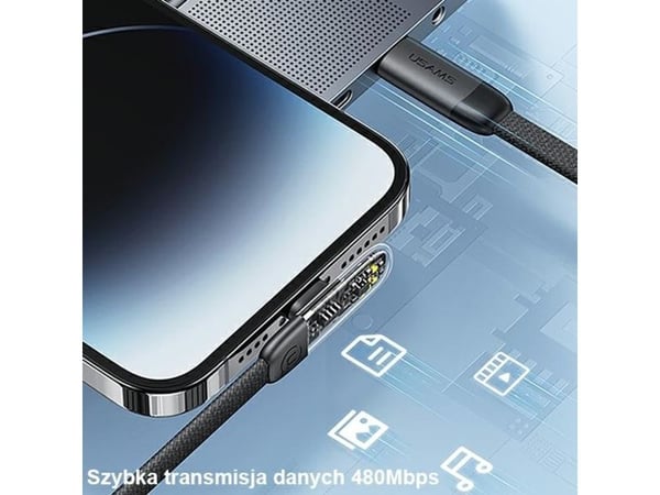 USB-kabel Usams USB-C - USB-C 1,2 m vit (USA890)
