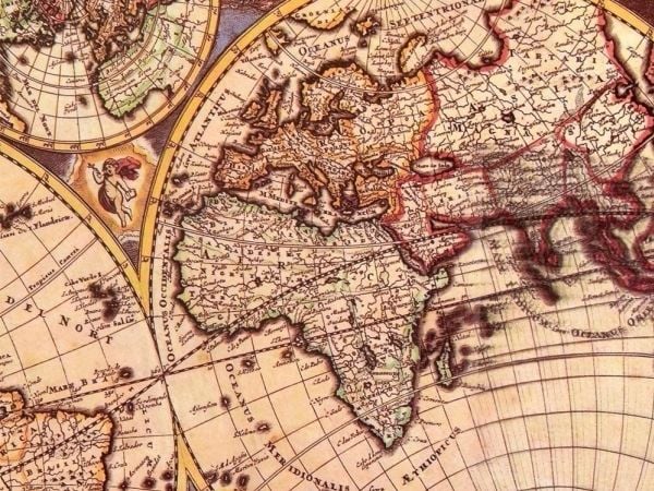 Jokomisiada Puzzle antiikki vanha SWIATA KARTTA 1000 palaa ZA3963