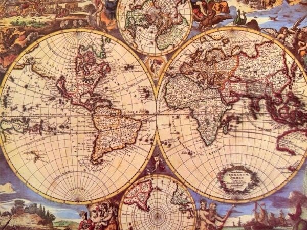 Jokomisiada Puzzle antiikki vanha SWIATA KARTTA 1000 palaa ZA3963