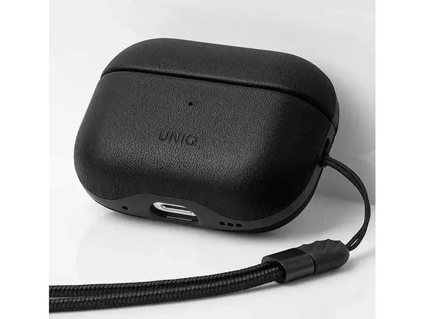 Uniq Terra-fodral för Apple AirPods Pro 2 äkta läder svart/dallas black