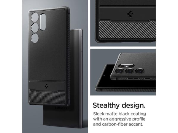 Spigen Rugged Armor, Etui, Samsung, Galaxy S23 Ultra, 17,3 cm (6.8"), Sort