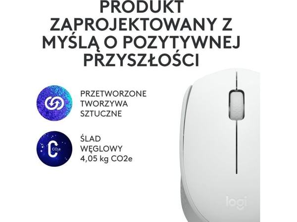 Logitech M171 - Mus - høyre- og venstrehendt - trådløs - 2,4 GHz - trådløs mottaker (USB) - Off-White
