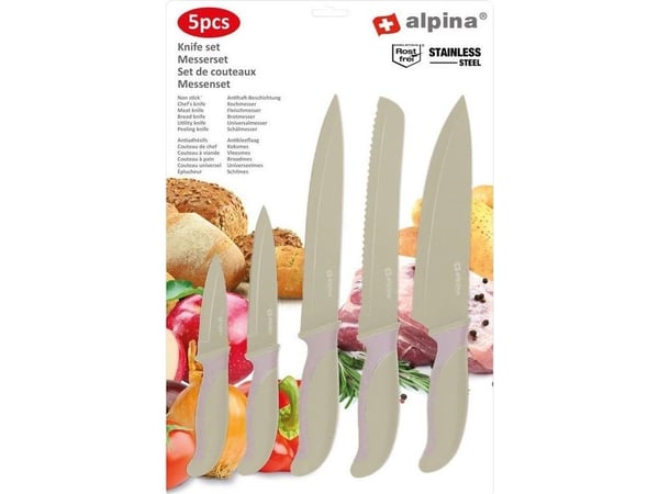 Alpina set med knivar i rostfritt stål (beige)