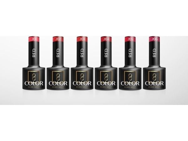 Activeshop OCHO NAILS hybridlakk rød 210, 5 g