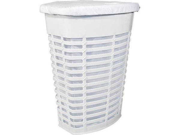 PRIMANOVA vaskekurv med lokk 50 l Palm hvit