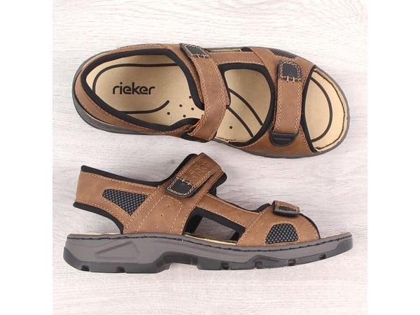Rieker komfortable herresandaler med borrelås brune Rieker 26156-25 42
