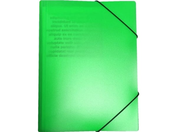 Biurfol tegnemappe med strikk A4 i PP-foil neon