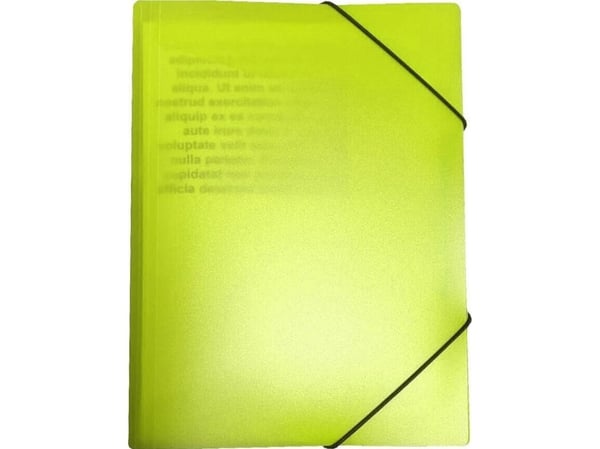 Biurfol tegnemappe med strikk A4 i PP-neonfolie