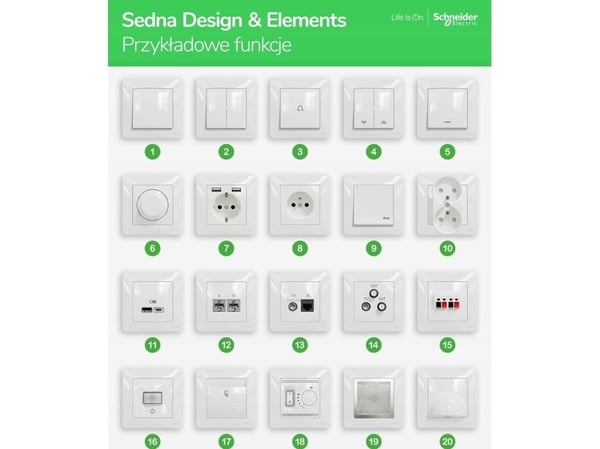 Schneider rörelsesensor Schneider Sedna Design SDD111504 med brytare vit Design & Elements