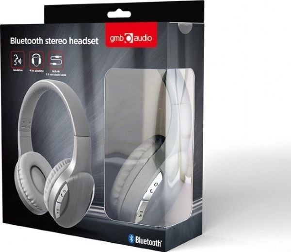 GEMBIRD Bluetooth-stereokuulokkeet hopea
