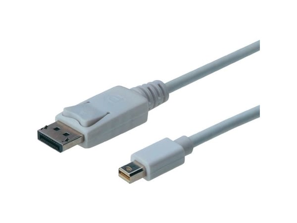 Digitus AK-340102-030-W, 3 m, Mini DisplayPort, DisplayPort, Valkoinen, Nikkeli, 1.1a