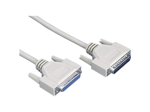 ASSMANN - Seriell/parallell-forlengelseskabel - DB-25 (hann) til DB-25 (hunn) - 5 m - formstøpt, tommelskruer - beige