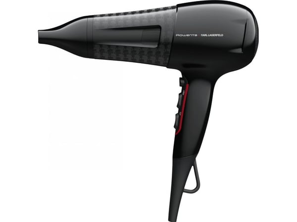 Rowenta x Karl Lagerfeld CV591L Powerline Hair Dryer 2100W with Ion Booster and Thermo Control - Black/Red