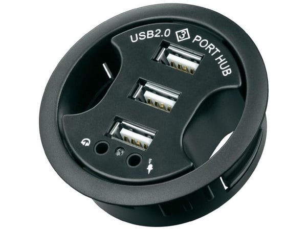 Goobay 93894, USB 2.0, 3,5 mm, USB 2.0, 480 Mbit/s, svart, 1,5 m, 60 mm