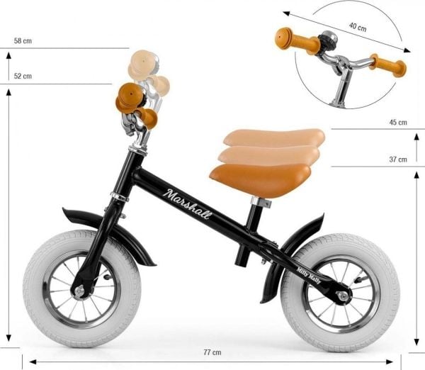 Balancecykel Milly Mally Marshall Air Black