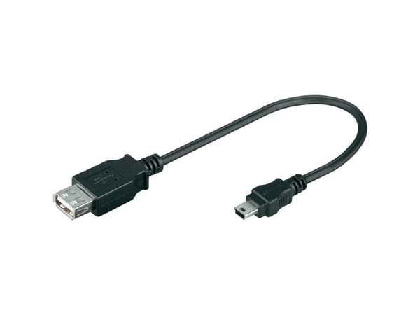 Goobay 0.2m USB 2.0, 0.2 m, USB A, Mini-USB B, uros/naaras, musta