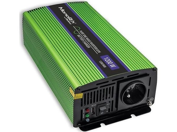 Qoltec Monolith - DC til AC strømomformer / batterilader / UPS - pure sine wave - AC 230 V / DC 12 V - 600 watt - utgangskontakter: 3