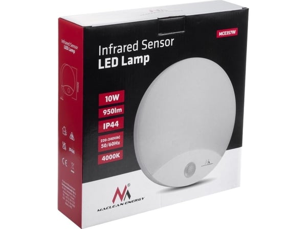 Maclean LED-lampe med bevegelsessensor infrarød MCE357 W