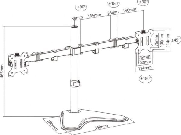 Techly skrivebordsstativ for skjerm 13" - 32" (ICA-LCD 2524)