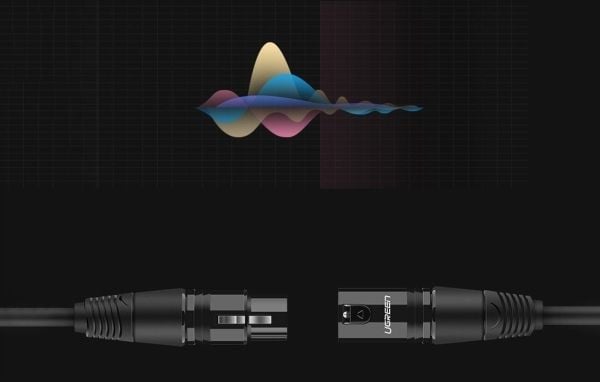 Ugrønn kabel XLR hunn til XLR hannkabel UGREEN 20710B - 2m (svart)
