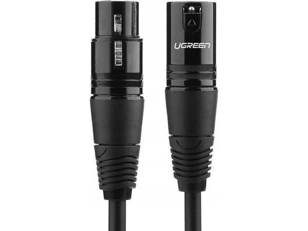 Ugrønn kabel XLR hunn til XLR hannkabel UGREEN 20710B - 2m (svart)