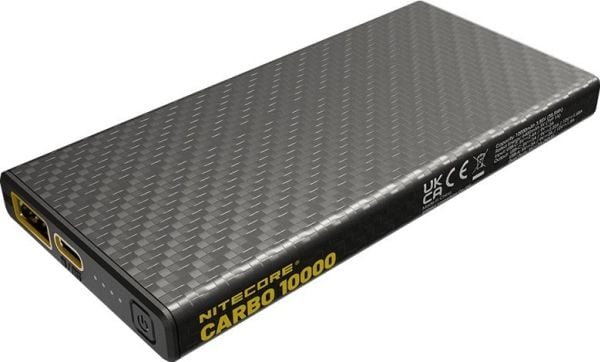 Nitecore CARBO 10000, 10000 mAh, Lithium-Ion (Li-Ion), Power Delivery, 3,85 V, 38 W, Grå
