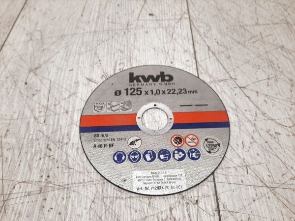 kwb Thin Cutting Disc Set, levyleikkuri, Pelti, Terästä, 12,5 cm, Mikä tahansa tuotemerkki, Tasainen keskiosa, Ruostumaton teräs