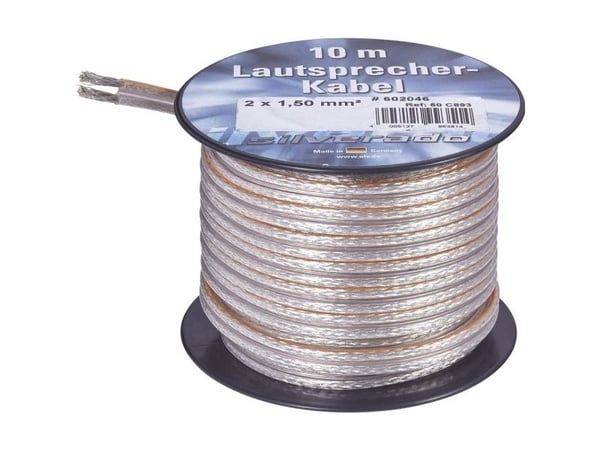 AIV högtalarkabel 2 x 4,2 mm² silver 10 m